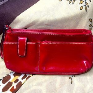 Red Clutch, 9”Long, 4.5 Tall, 1.5” Wide, all Vinyl Materials, Looks new, no wear